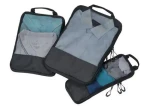TROIKA Black Packing Cubes sada 3 ks černá / Kompresní cestovní taška / Tarpaulin / Velikosti L, M, S (BBL56/BK)