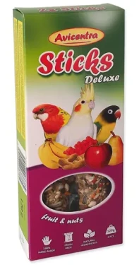 Avicentra Deluxe malý papoušek / Tyčinka pro papoušky / s ovocem a ořechy / 2 ks (722-6784)