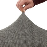 Super strečové potahy HARMONIA šedá taburet (40 - 60 cm)