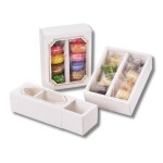 Cake Star Cake Star Krabička na makronky bílá se zlatým rámečkem 15,5 x 12,5 x 5,2 cm (na 10 kusů)