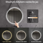 CERANO - Koupelnové LED zrcadlo Rotondo, kovový rám - černá matná - Ø 60 CER-NT2805Y-60