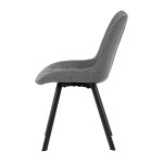 Židle jídelní, šedá látka, nohy černý kov