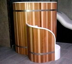 Schůdky k ochlazovací kádi, laminátové - bílé