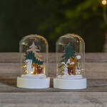 STAR TRADING Vánoční LED dekorace Forest Friends - set 2 ks, multi barva, sklo