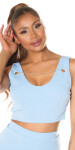 Sexy top Koucla Crop top s řetízkovým detailem babyblue Einheitsgroesse