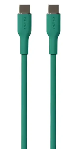 Puro Soft Silicone Cable tmavě zelená / Datový kabel / USB-C - USB-C / 1,5 m (PUUSBCUSBCICONDKGRN)