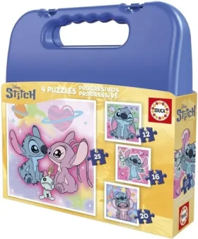 EDUCA Puzzle v kufříku Stitch 4v1