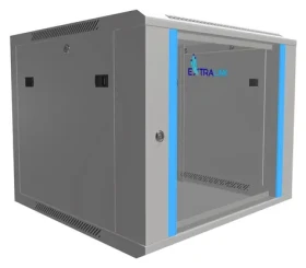 Extralink 19" nástěnný rozvaděč 9U 600x600 šedá / Nástěnný rozvaděč / nosnost 60 kg / skleněné dveře (EX.8581)