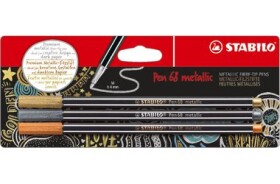 STABILO® Pen 68 metallic - 3 ks sada - zlatá, stříbrná, měděná (B-53046-10)