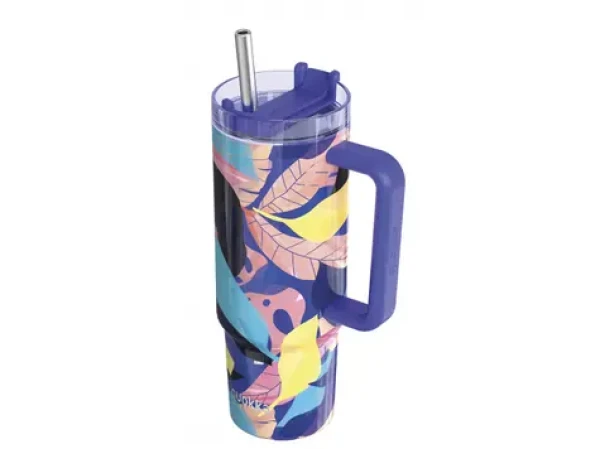 Quokka Nerezový termohrnek s brčkem Vibe Midnight Forest 880 ml (40370QO)