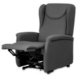 Polohovací křeslo, elektrické kabelové ovládání, šedá, látka, TV-1192 GREY2