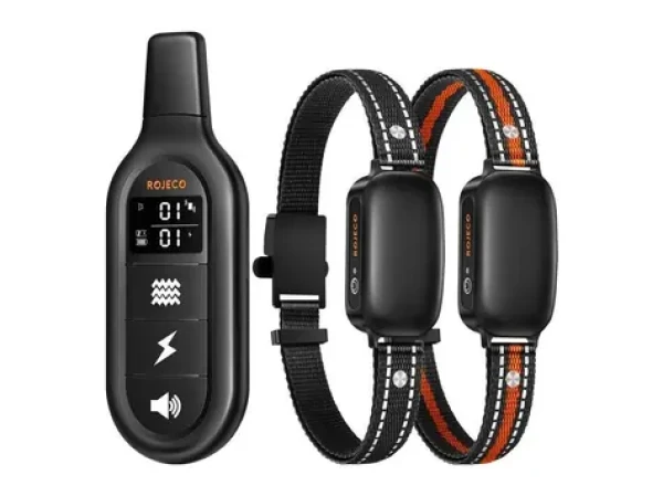 Rojeco PD521 1000m výcvikový obojek pro psy se 2 obojky (černý) (RXGQYTE-01A06)