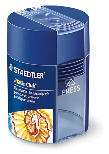 STAEDTLER Ořezávátko Noris Club dvojité kulaté modré / Ořezávátko / manuální / 2 otvory / O 8,2-10,2 mm (512 002)