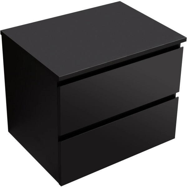 CERANO Koupelnová skříňka Carole - černá matná + deska pod umyvadlo Navira Slim - 18 mm - 70x49,8x46 cm