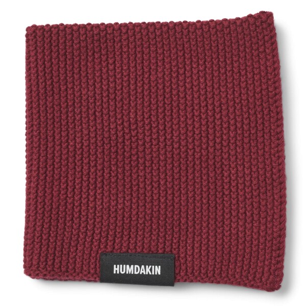 Humdakin Pletený hadřík z organické bavlny Rosewood, červená barva, textil