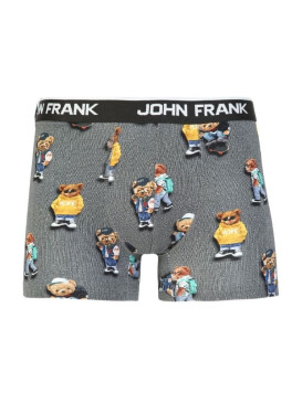 Pánské boxerky John Frank JFBD325-COOL TEDDY Sv. šedá M