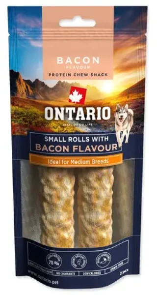 Ontario Protein slanina / Žvýkací pamlsek pro psy / malá rolka / 12,7 cm / 2 ks (214-856296)