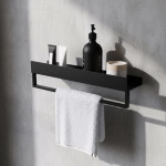 REA - Police do koupelny SF01 45cm black matt REA-06000