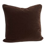 MADAM STOLTZ Sametový povlak na polštář Dark Brown 50 × 50 cm, hnědá barva, textil