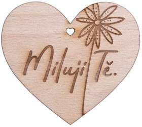 Dřevěné srdíčko "Miluji tě" - Sri Chinmoy