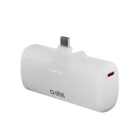 SBS EcoPower 5000 mAh bílá / Powerbanka / 10 W / vestavěný USB-C konektor