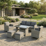 Zahradní sestava 140x70x60cm, polyratan, šedá, AZS-A1719 GREY