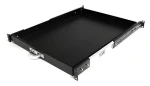 StarTech Výsuvná police pro rack černá / Police do racku / 1U / hloubka 559 mm / nosnost 25 kg (SLIDESHELFD)