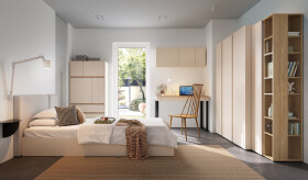 Dětský pokoj Luca 1 Barva korpusu + barva dveří: Pískově béžová / Dub olejovaný