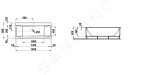 Laufen - Pro Vana s konstrukcí a čelním panelem pravým, 1800x800 mm, bílá H2329560000001