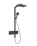 HANSGROHE - Raindance Alive Q Sprchový set s termostatem, 21x34 cm, 3 proudy, kartáčovaný černý chrom 24580340