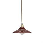 MADAM STOLTZ Stropní lampa Enamel Cherry, červená barva, kov