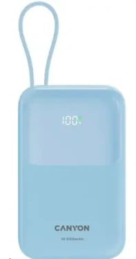 CANYON CNS-CPB101BL modrá / Powerbanka / 10000mAh / PD 22.5W / LCD / 1x USB-A / 1x USB-C (CNS-CPB101BL)