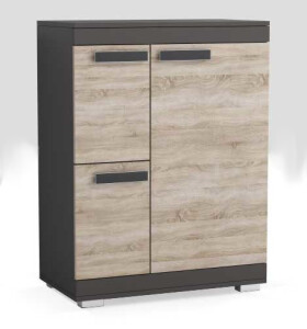 Komoda P10 Barva korpusu: Bílá, Lišta: Wenge, Barva dvířek: Bílá
