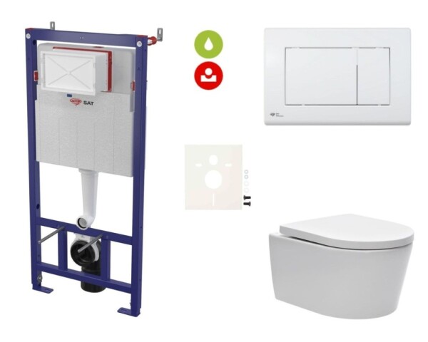 Cenově zvýhodněný závěsný WC set SAT do lehkých stěn / předstěnová montáž + WC SAT Brevis SIKOSSBR20KECO SIKOSSBR20KECO
