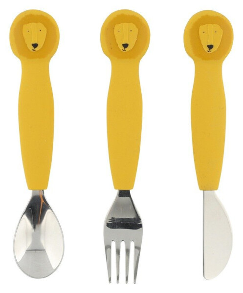 Dětský silikonový příbor pro děti pan lev 3 ks