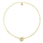 Ocelový náhrdelník Simona Gold, chirurgická ocel, choker, Zlatá 36 cm