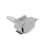 Polohovací křeslo s elektrickým ovládáním, potah stříbrná látka