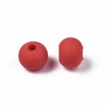 Korálky z polymeru - 7 mm x 5,5 mm - červené - 10ks