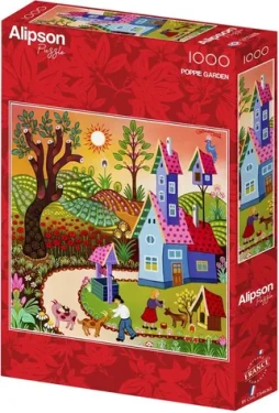 ALIPSON Čtvercové puzzle Zahrada s máky