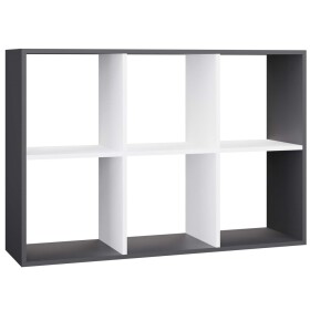 FRONTI Regál MALAX 2X3 antracit + bílá