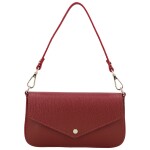 Luxusní dámská kožená kabelka na rameno Zinta, červená