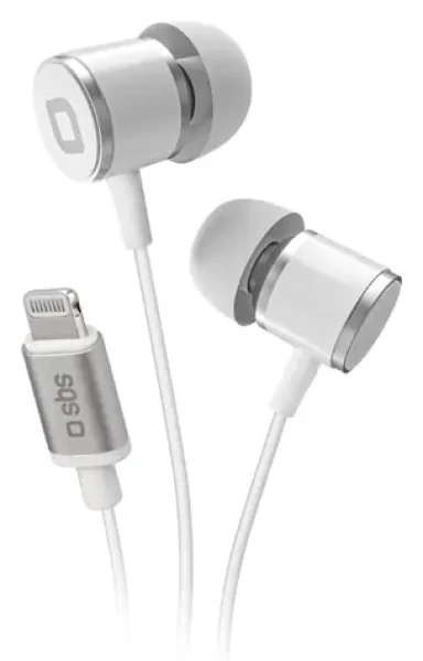 SBS sluchátka s mikrofonem Lightning bílá / Sluchátka / MFI certifikace / Drátová