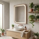 REA - Zrcadlo LED ZONE 70x50 BRUSH ROSE GOLD HOM-00304