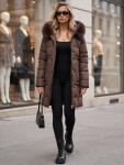 Dámská zimní prošívaná bunda s kapucí, hnědá, FashionStreet TY5825 M
