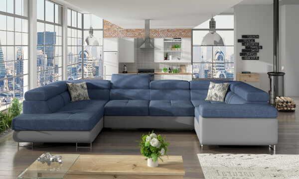 Sedací souprava Letto Provedení: Levá U, látka: Soro 76/ Soft 29 + polštáře: Botanical 80
