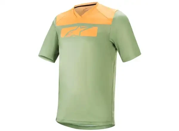 Alpinestars Drop 4.0 pánský dres krátký rukáv Green Steel/Tangerine vel.