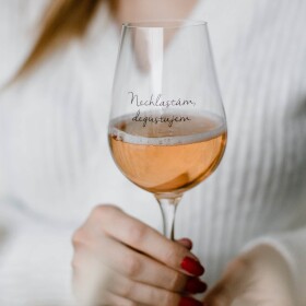 Bella Rose Sklenice na víno Nechľastám, degustujem – SK, čirá barva, sklo, 350 ml
