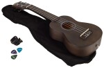 Cascha HH 3969 Soprano Ukulele Bundle Black