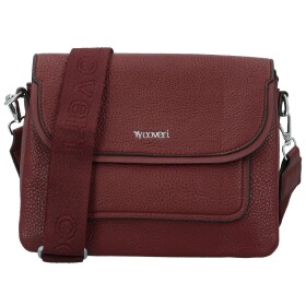Trendy dámská koženková crossbody kabelka Coveri Longina, vínová