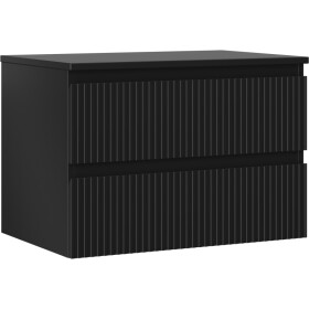MEXEN/S - Rivel koupelnová skříňka pod umyvadlo 70 cm s deskou, 2 zásuvky, reliéf , černá mat 91A20-07047-2-BFFC71